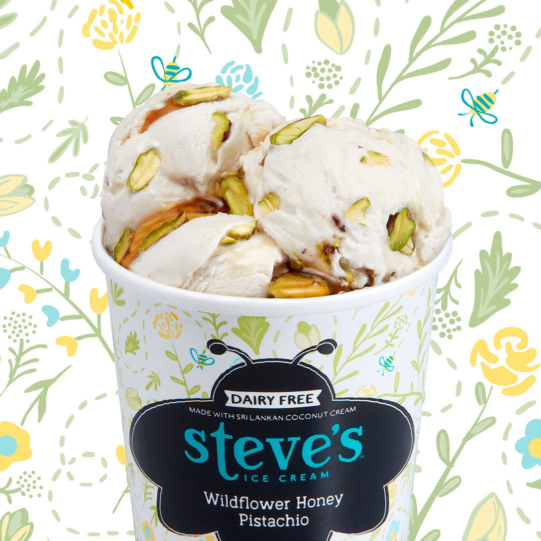 scoops of ice cream in pint container
