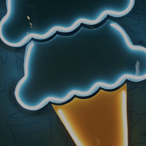 ice cream neon lights
