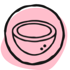 drawing of coconut in circle