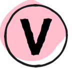 letter V in circle