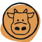 drawing of cow in circle