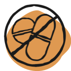 circle with line over pills