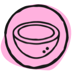 drawing of coconut in circle