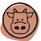 drawing of cow in circle