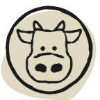 drawing of cow in circle