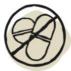 circle with line over pills