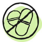 circle with line over pills
