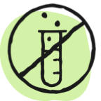 circle with line over test tube