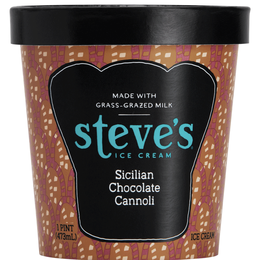 brown arches pint container with black lid