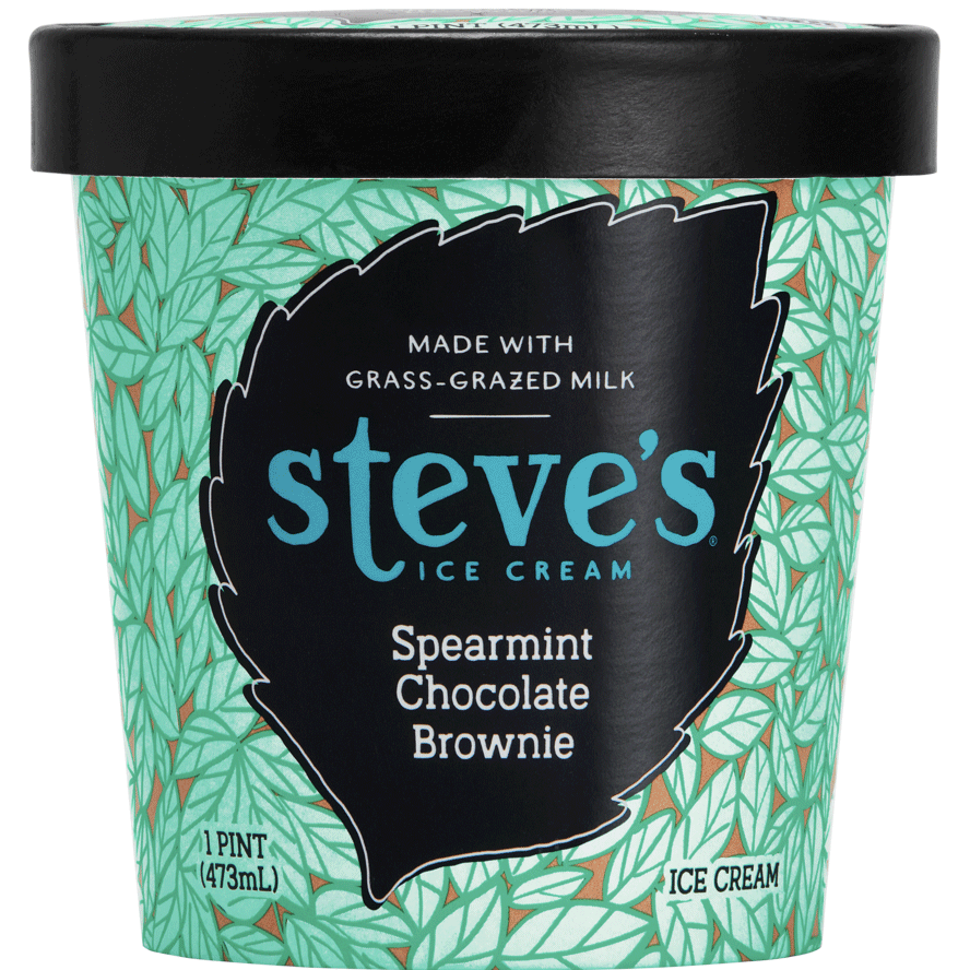 light green pint container with black lid